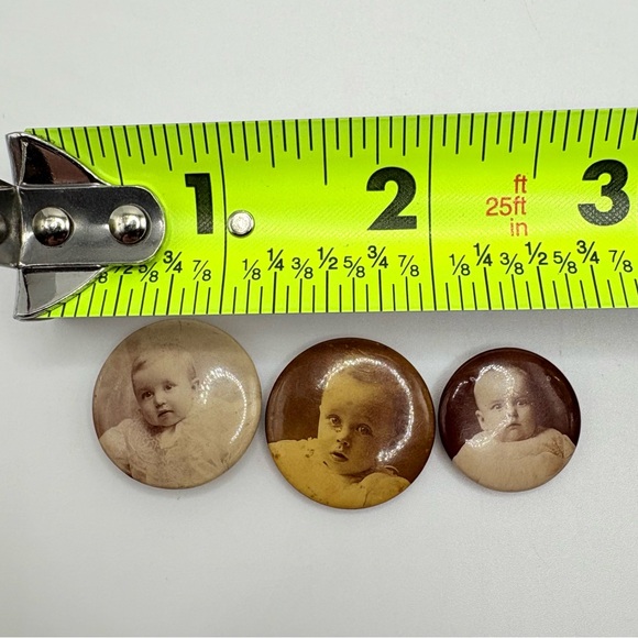 Antique Celluloid Baby Photo Pins - Picture 3 of 6